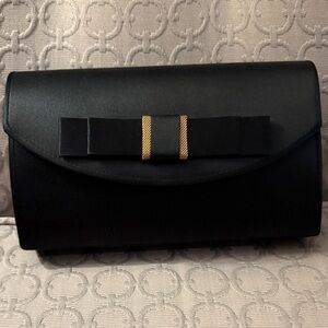 Talbots Black Clutch with Gold Accent